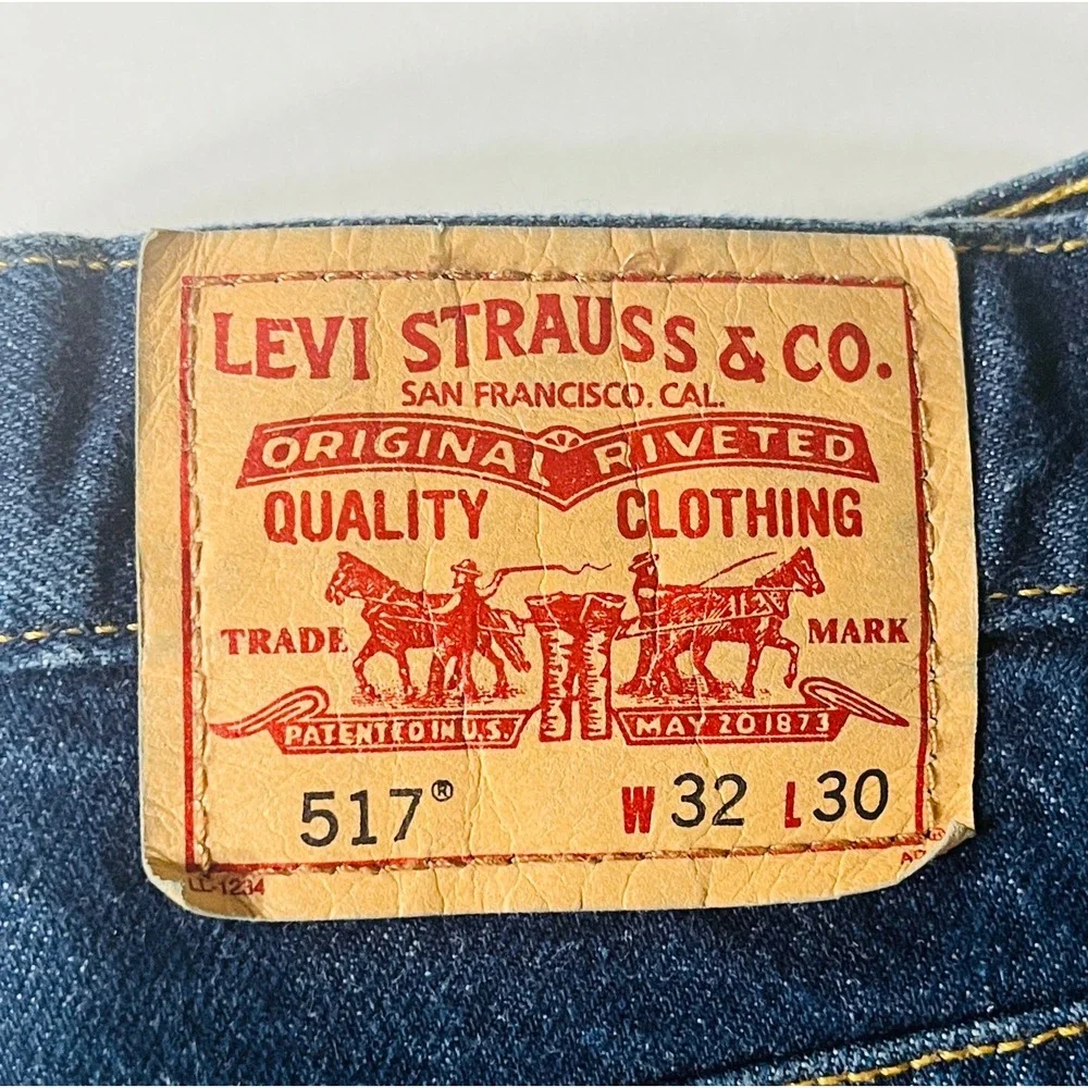Levis 517 Bootcut Jeans Mens 32x30 Dark Wash Indigo Dark Wash Western Rugged